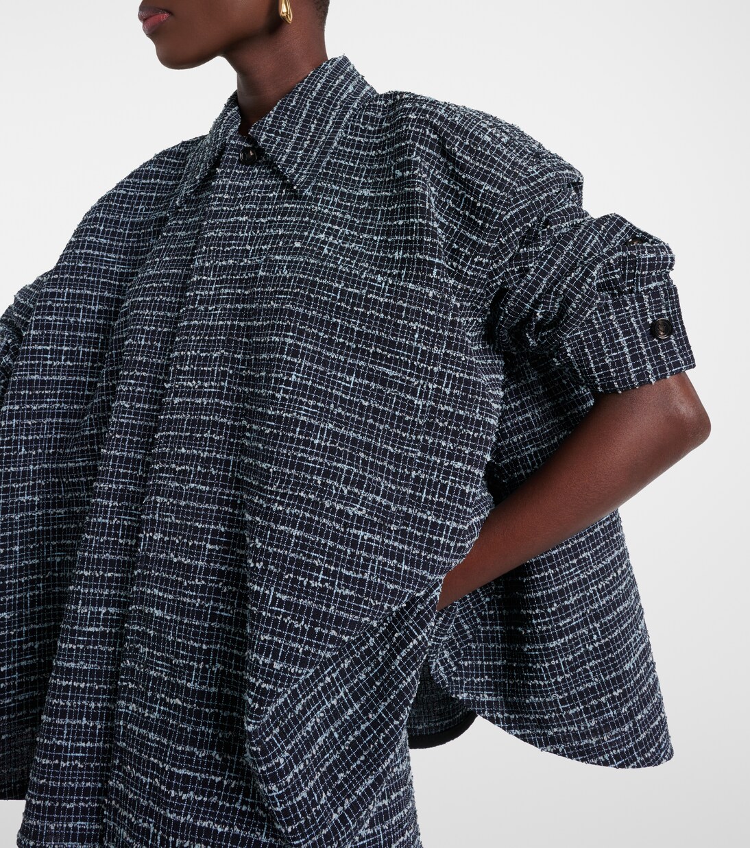 Tweed overshirt in blue - Bottega Veneta | Mytheresa