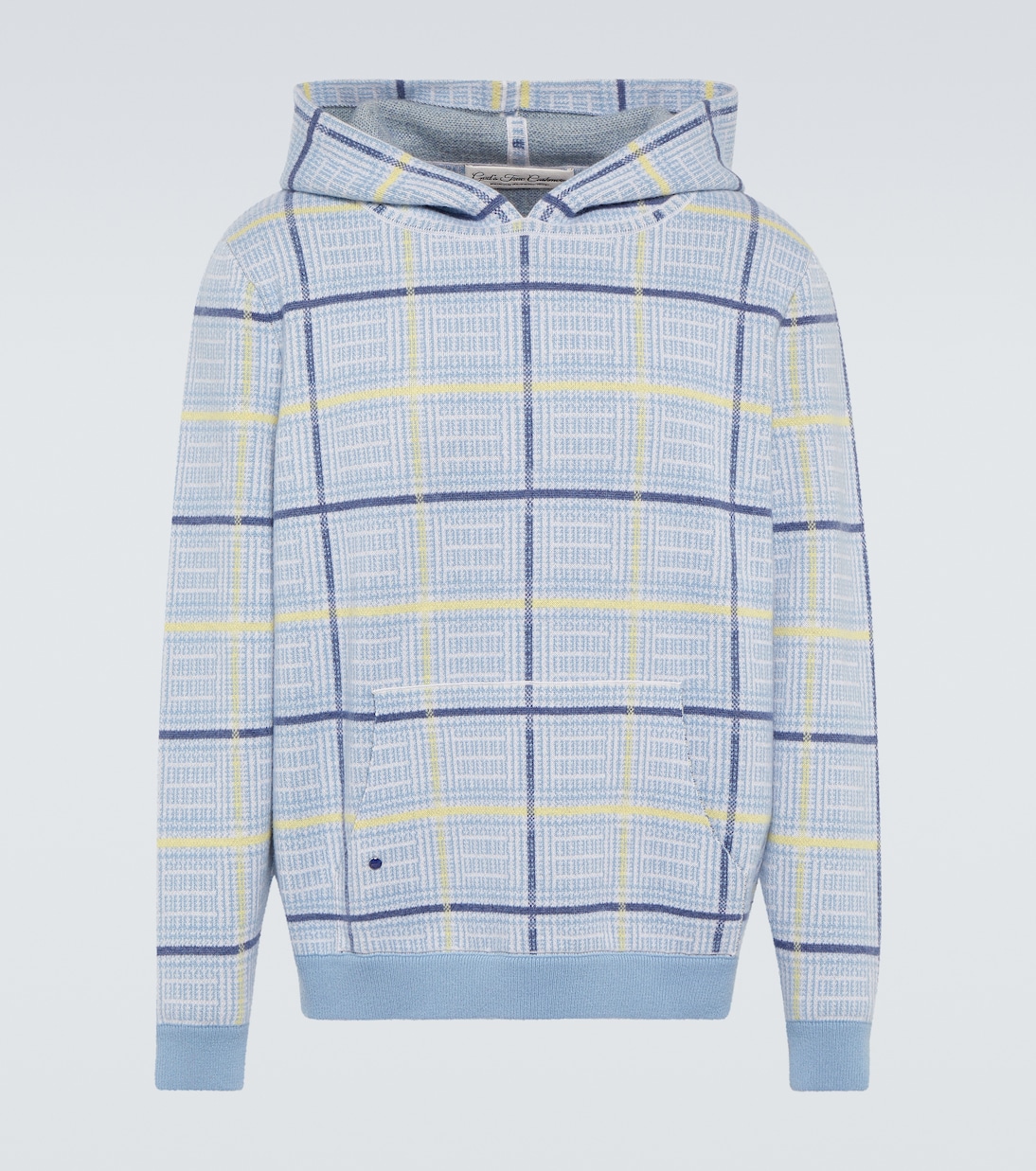 Sudadera de cachemir con capucha a cuadros | God's True Cashmere