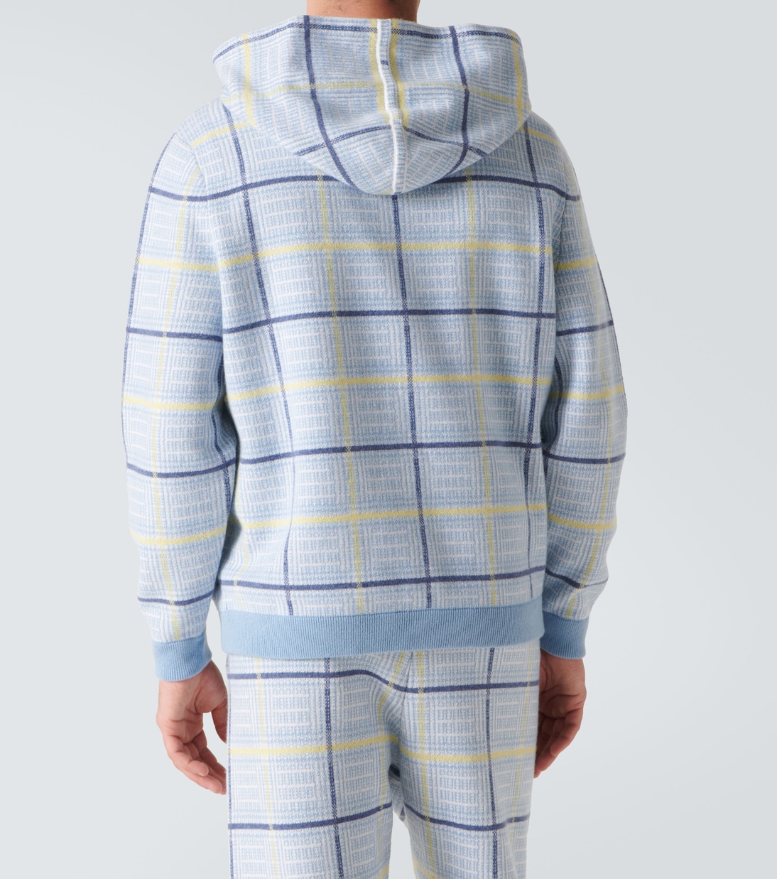Sudadera de cachemir con capucha a cuadros | God's True Cashmere