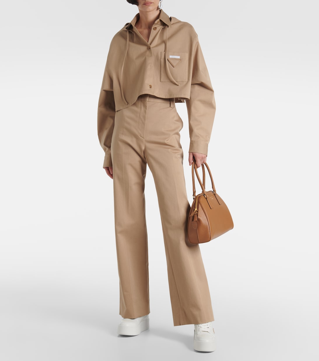 Plateau-Sneakers Downtown Bold aus Leder | Prada