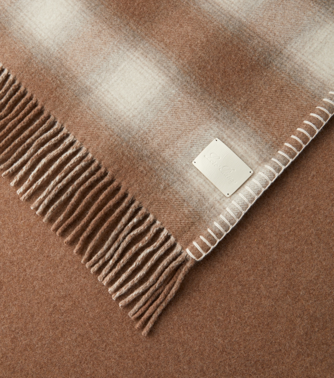 Plaid wool and cashmere flannel throw | Loro Piana