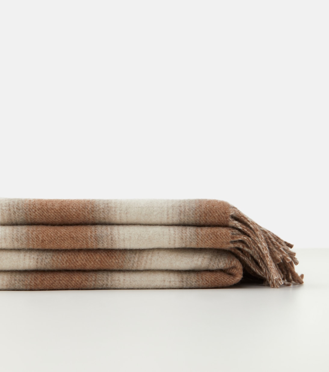 Plaid wool and cashmere flannel throw | Loro Piana