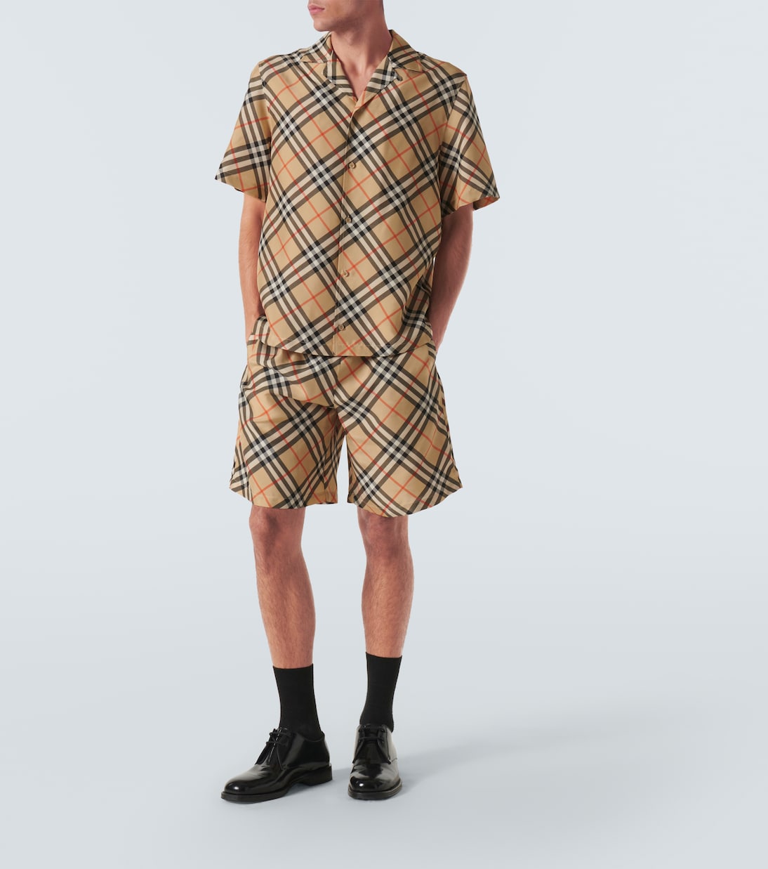 Bermuda Burberry Check in seta | Burberry