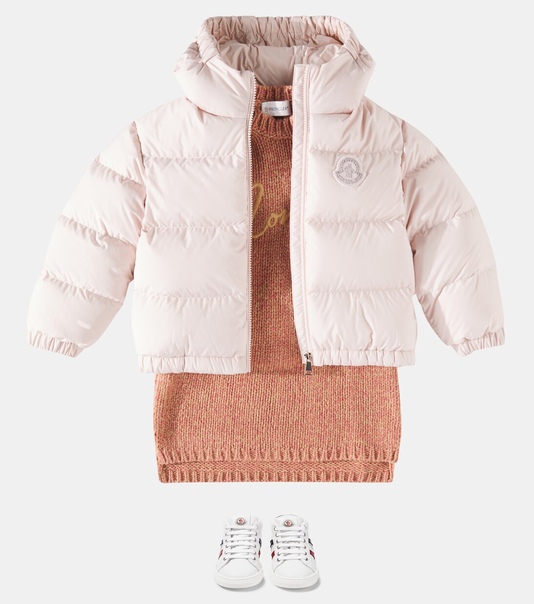 Abito in lana vergine con ricamo | Moncler Enfant