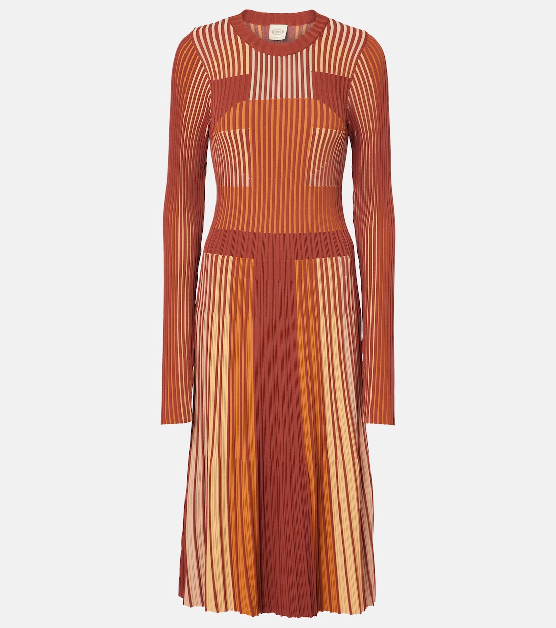 Vestido midi plisado a rayas | Tod's