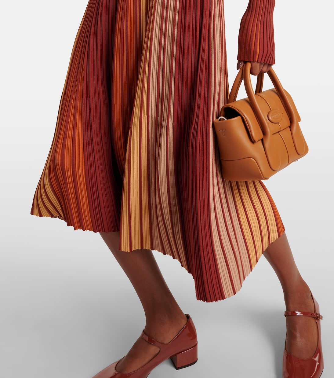 Vestido midi plisado a rayas | Tod's