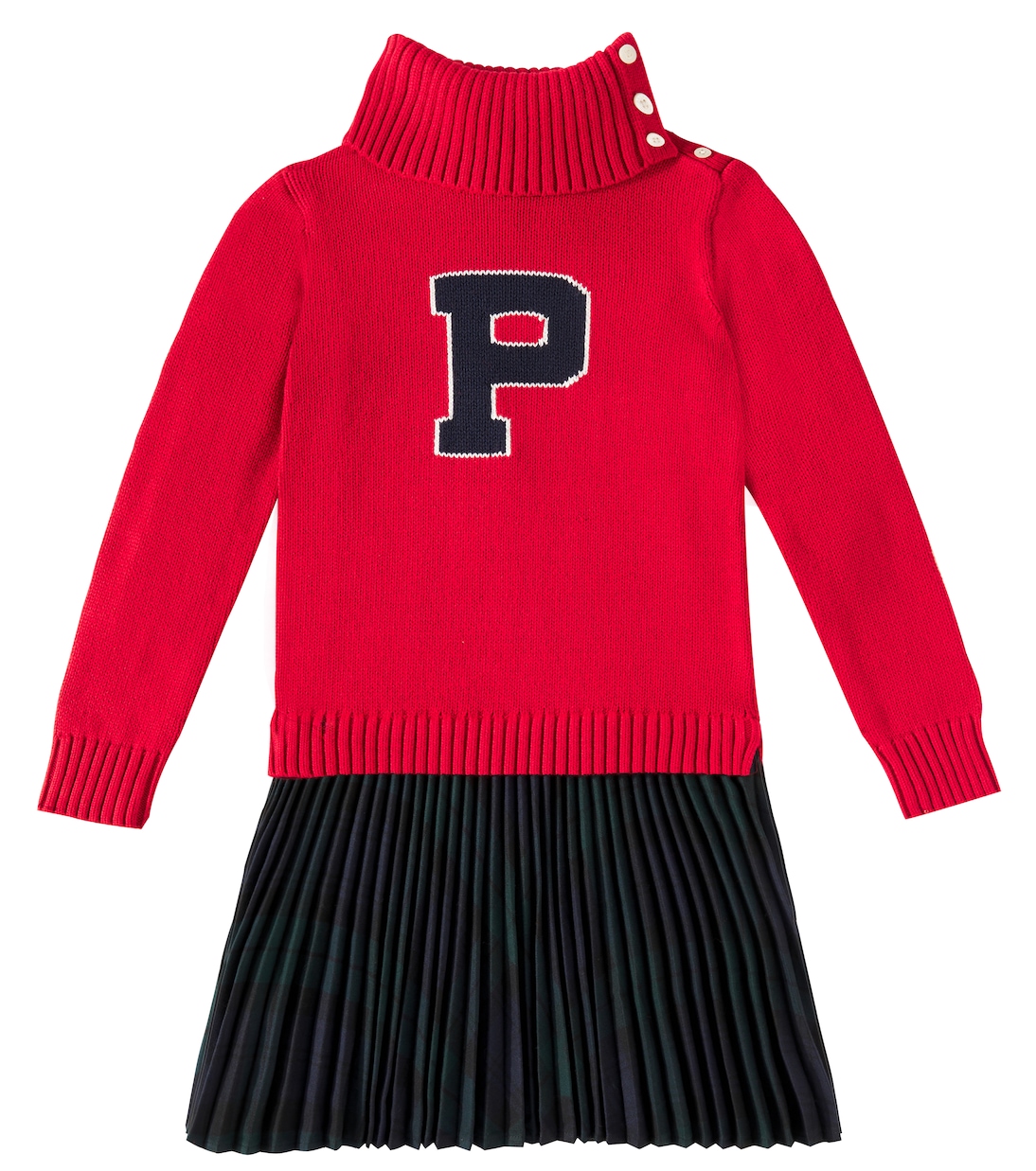 Abito in maglia di cotone con intarsi | Polo Ralph Lauren Kids