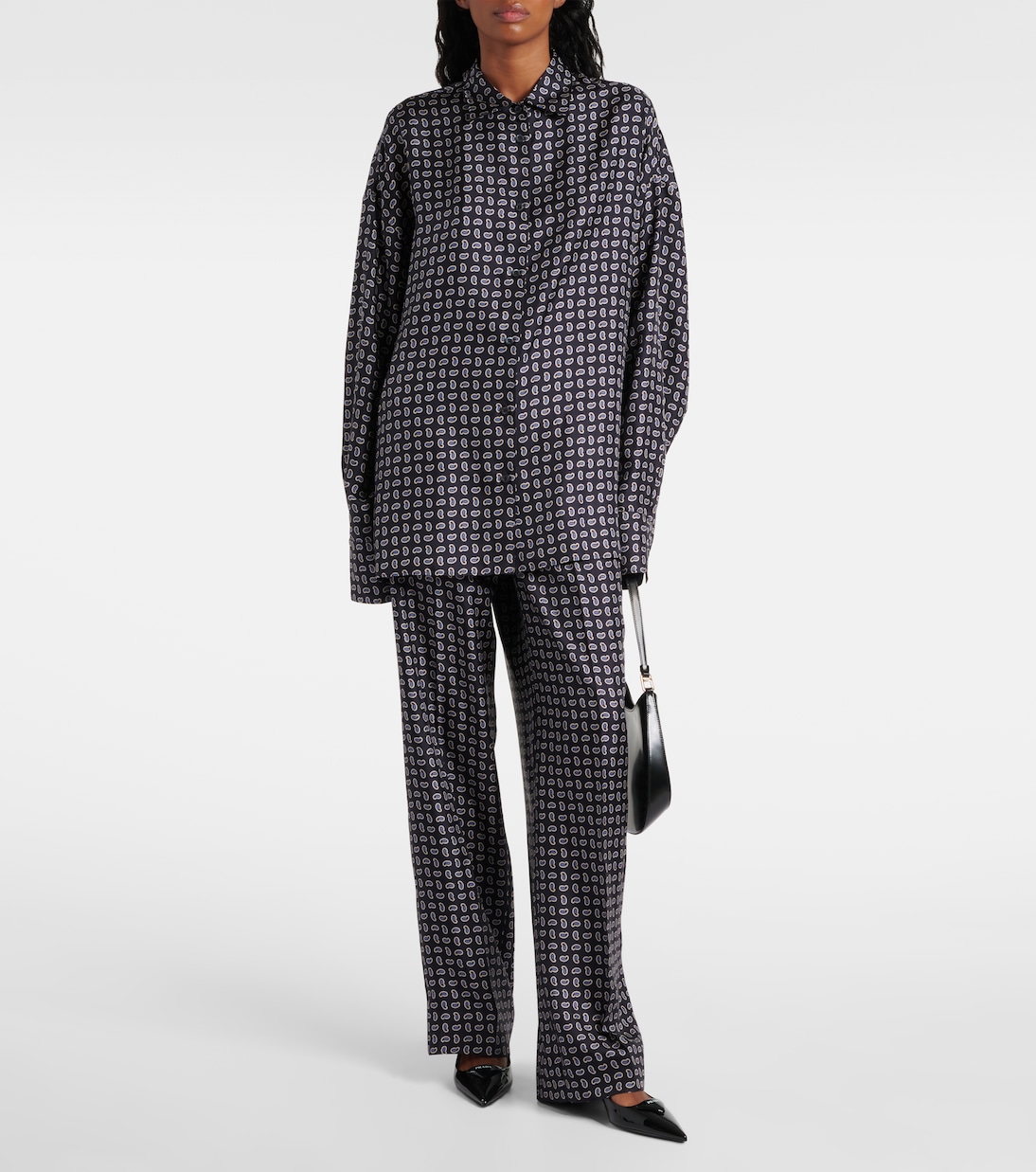 Camicia in twill di seta paisley | Prada