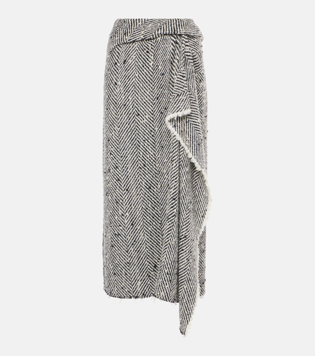 Draped herringbone midi skirt | Erdem