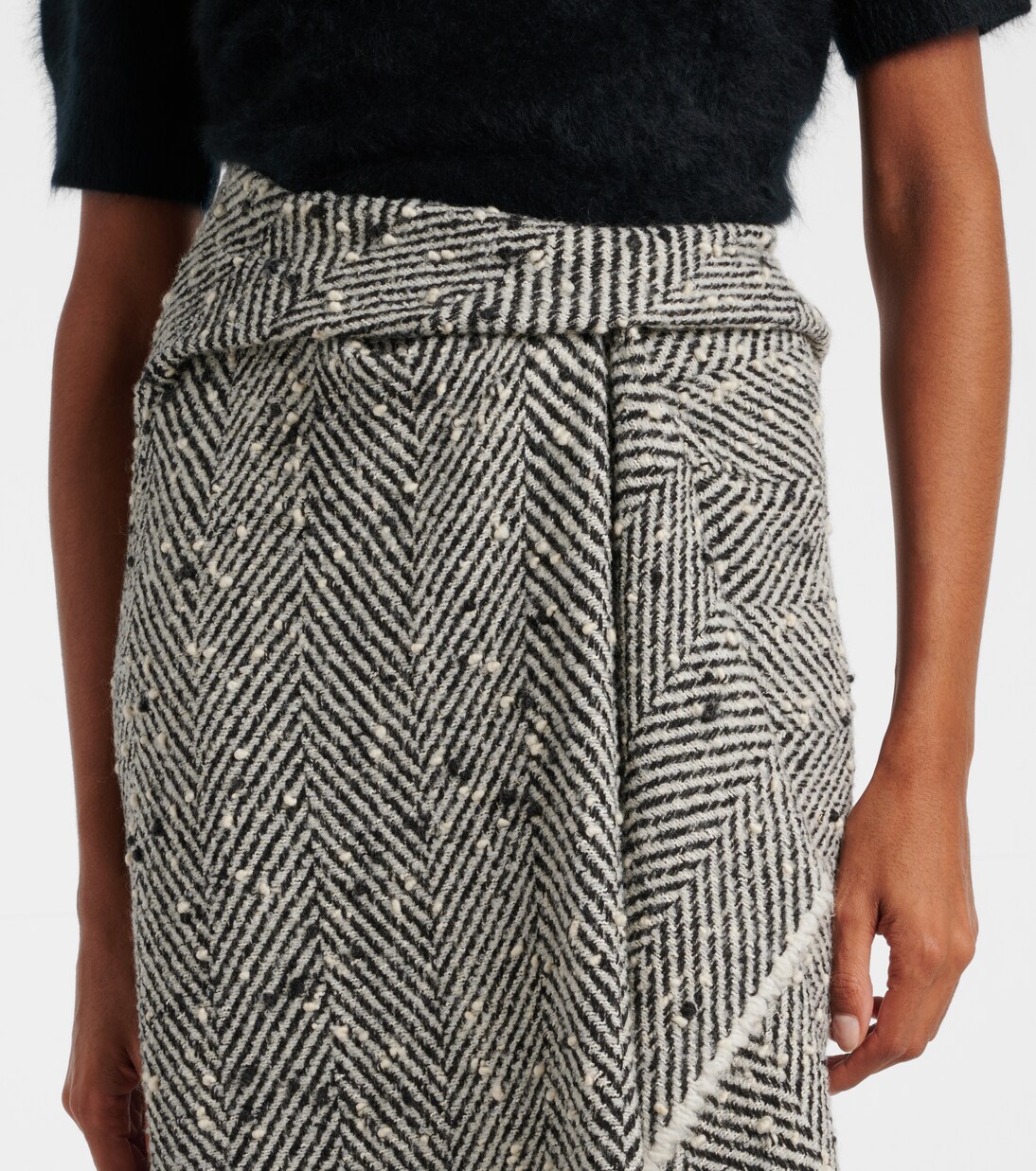 Draped herringbone midi skirt | Erdem