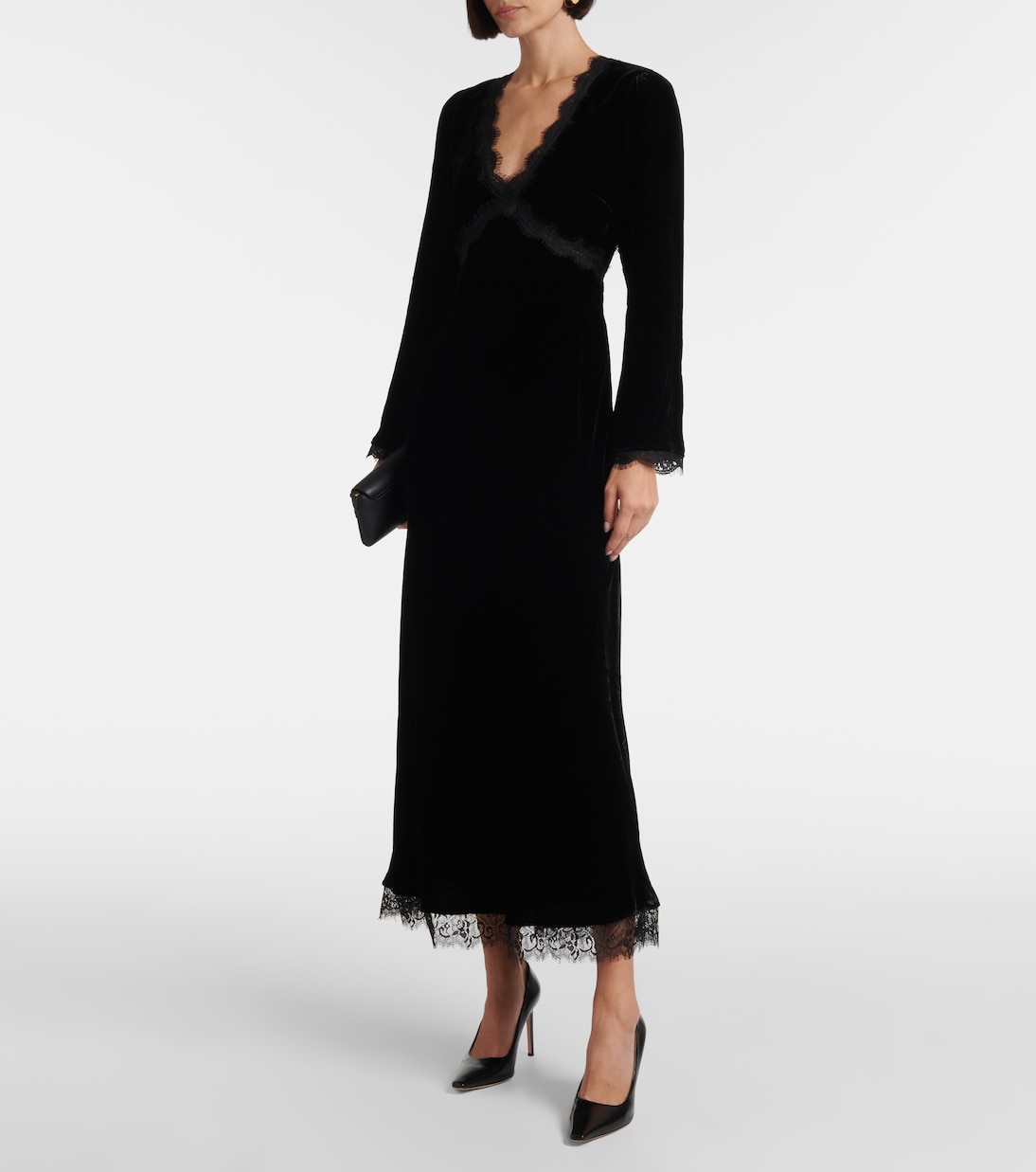 Abito midi Alesha con pizzo | Rixo
