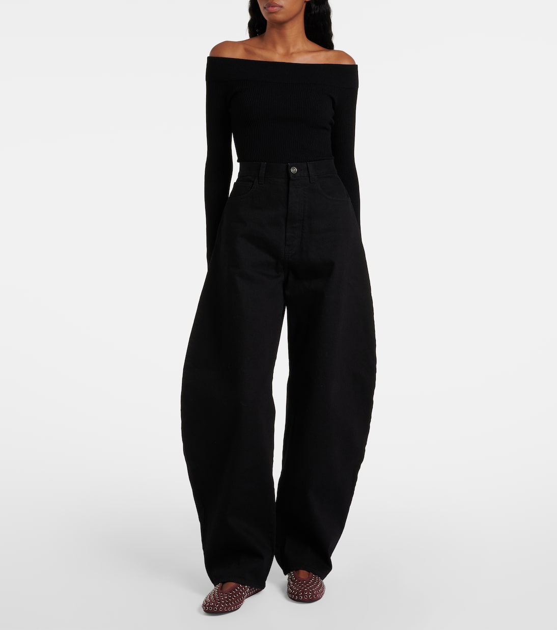 Ballerines en daim à ornements | Alaïa