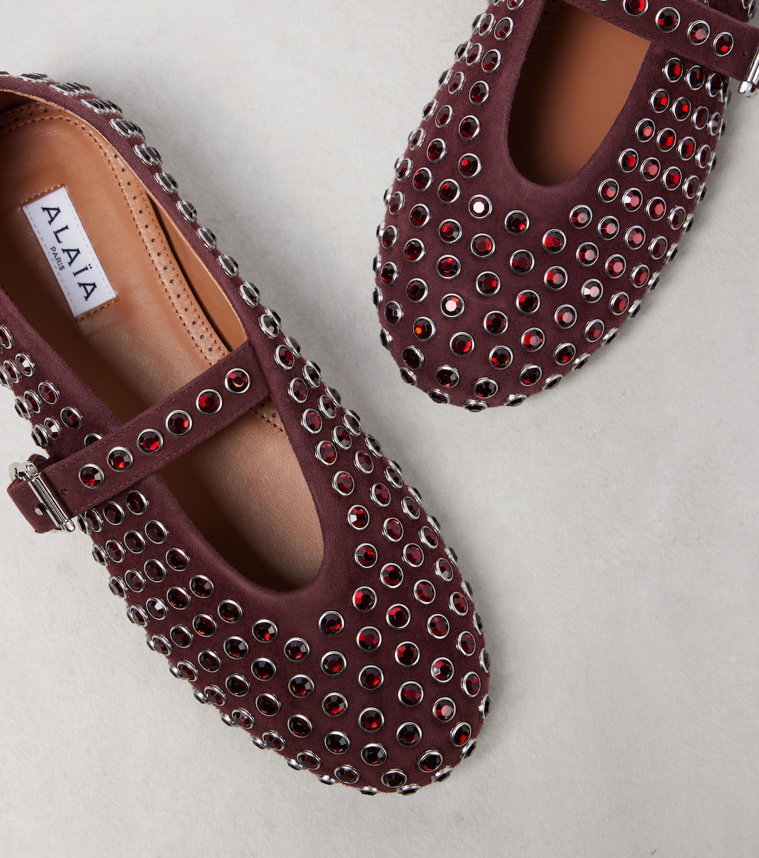 Ballerines en daim à ornements | Alaïa
