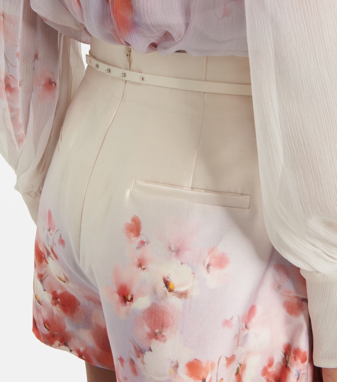 Short Crush Flat Front en soie et coton | Zimmermann