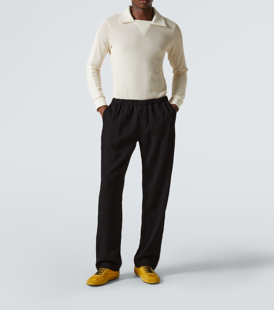 Tempo wool grain de poudre straight pants | Wales Bonner