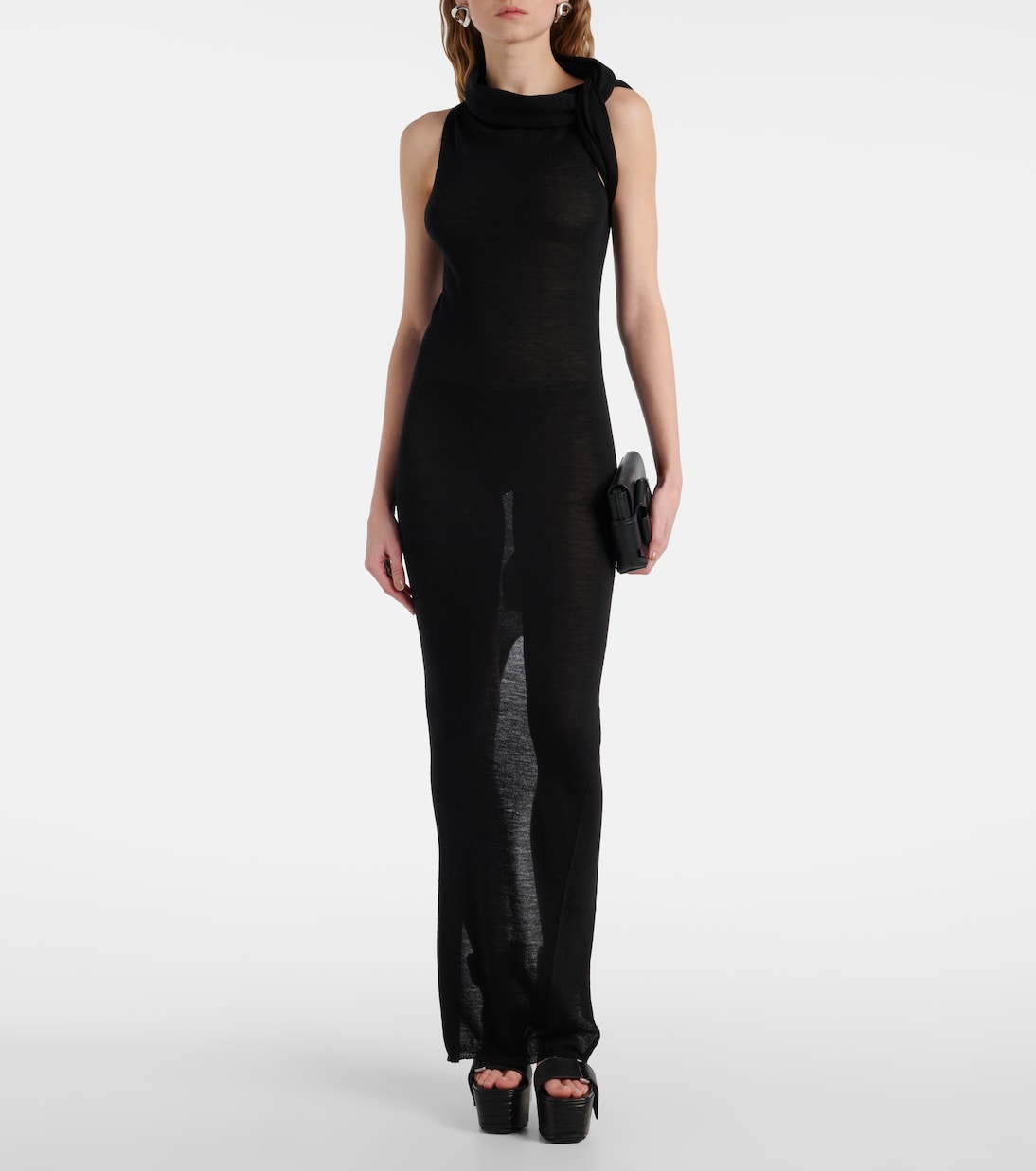 Banded T virgin wool maxi dress | Rick Owens