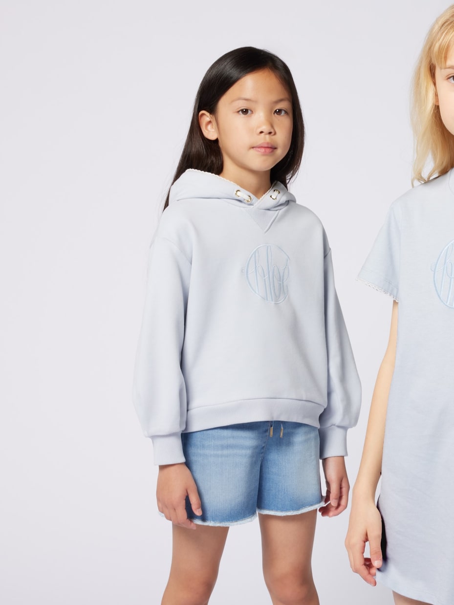 Felpa in cotone con cappuccio | Chloé Kids