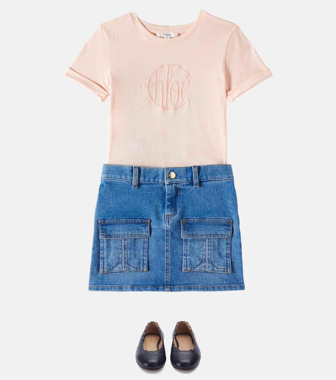 Jupe cargo en jean | Chloé Kids