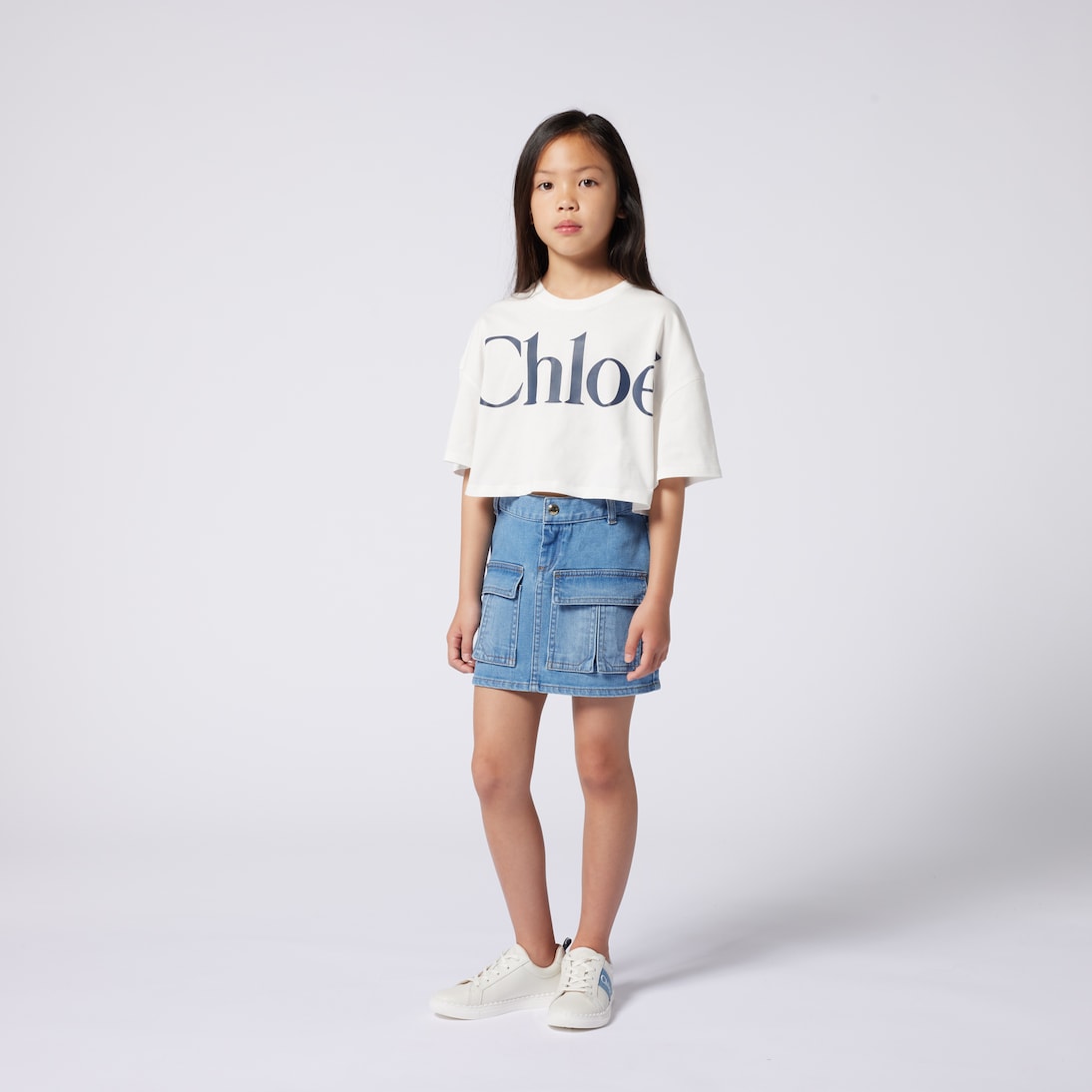 Jupe cargo en jean | Chloé Kids