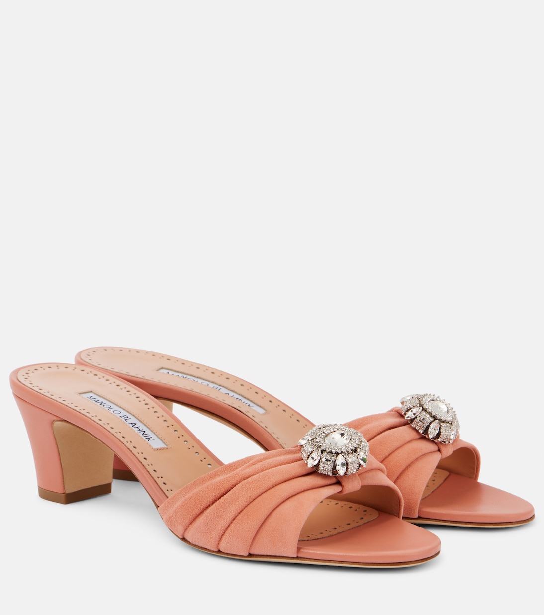 Mules en daim à ornements | Manolo Blahnik