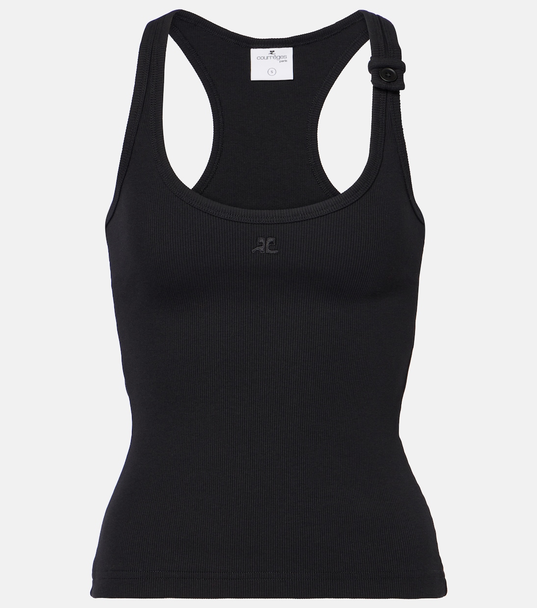 Tank top in maglia di cotone a coste  | Courrèges