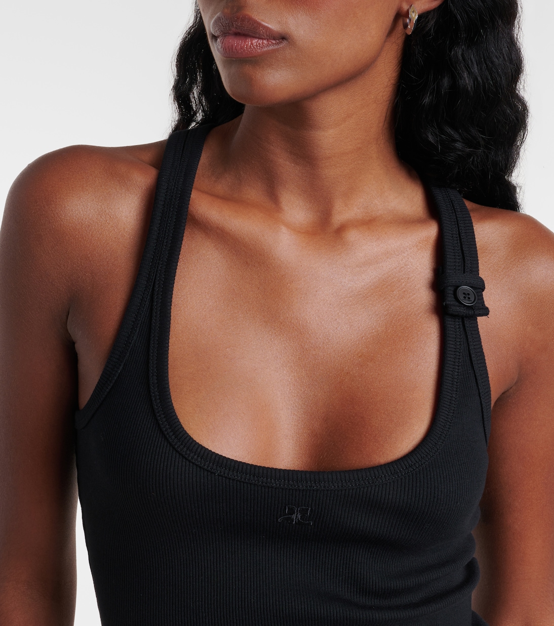 Tank top in maglia di cotone a coste  | Courrèges