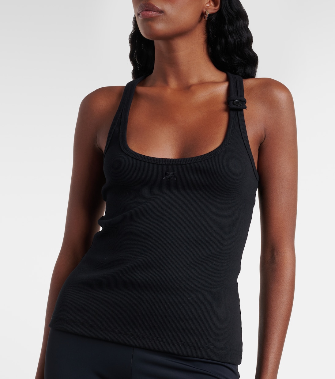 Tank top in maglia di cotone a coste  | Courrèges
