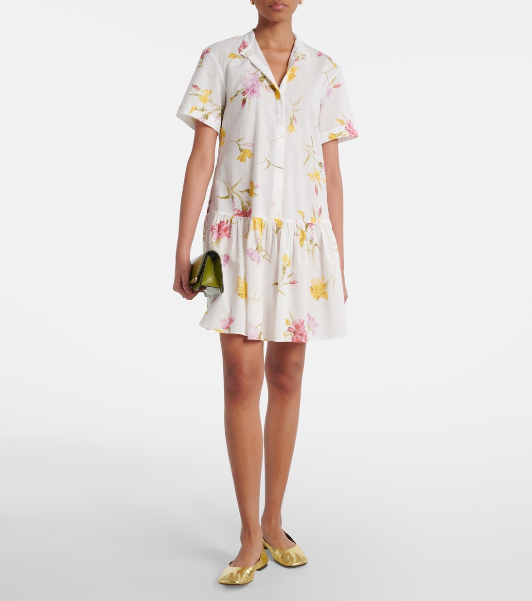 Abito corto in cotone floreale | Erdem