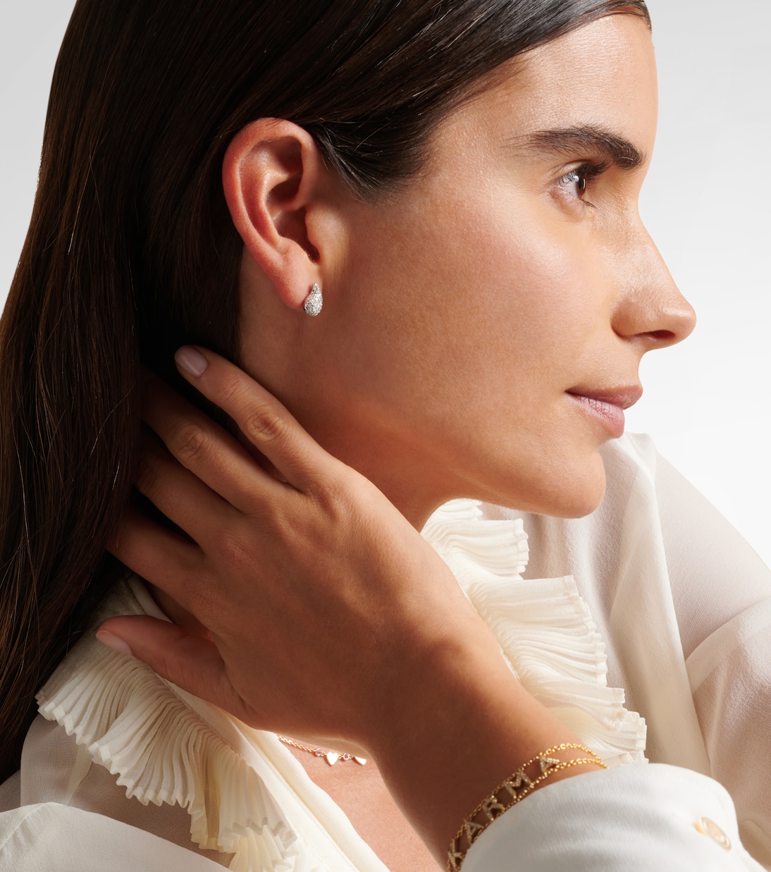 Orecchini Happy Tears in oro bianco 14kt con diamanti | Roxanne First