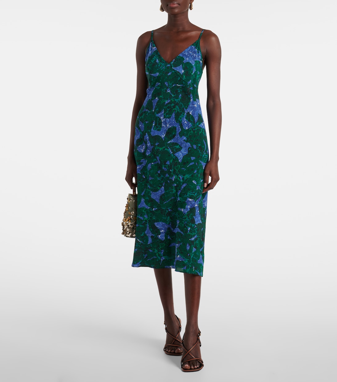 Abito sottoveste in seta con stampa | Dries Van Noten
