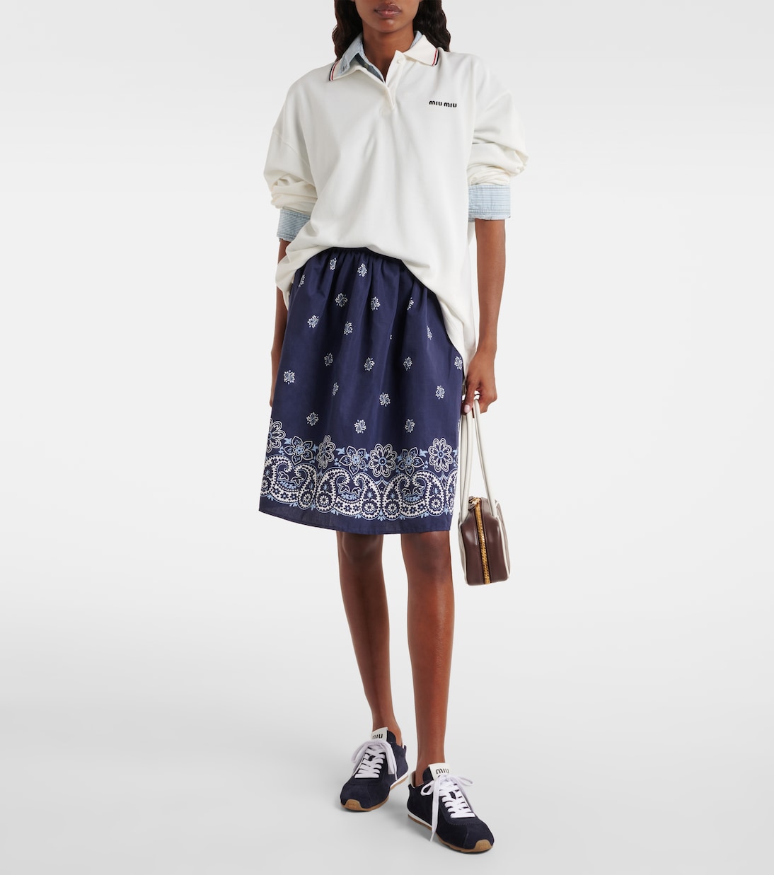 Polo en coton à logo | Miu Miu