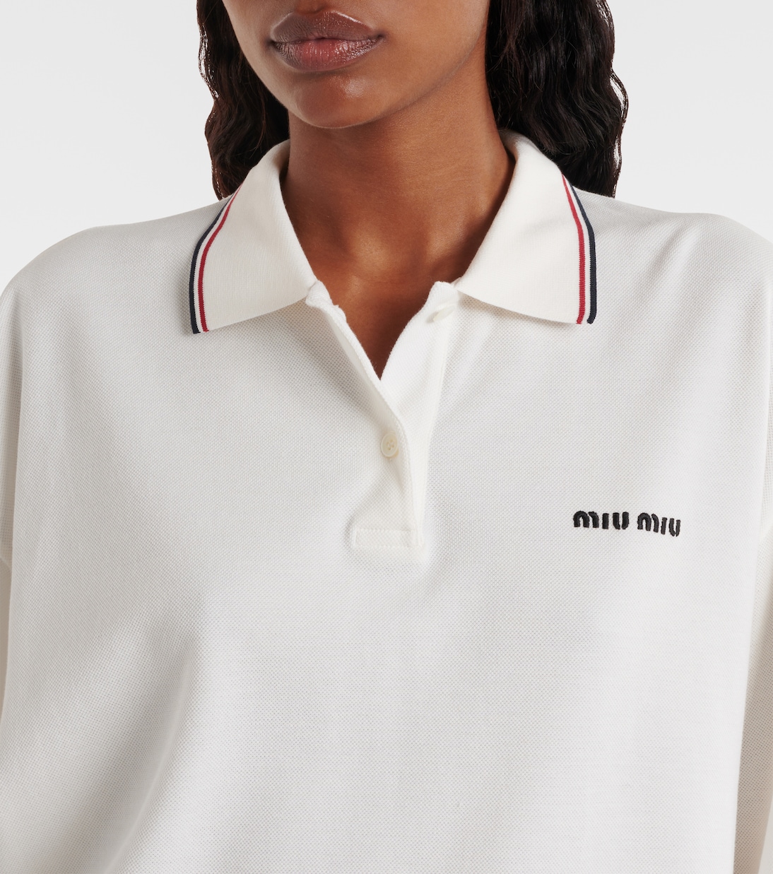 Polo en coton à logo | Miu Miu