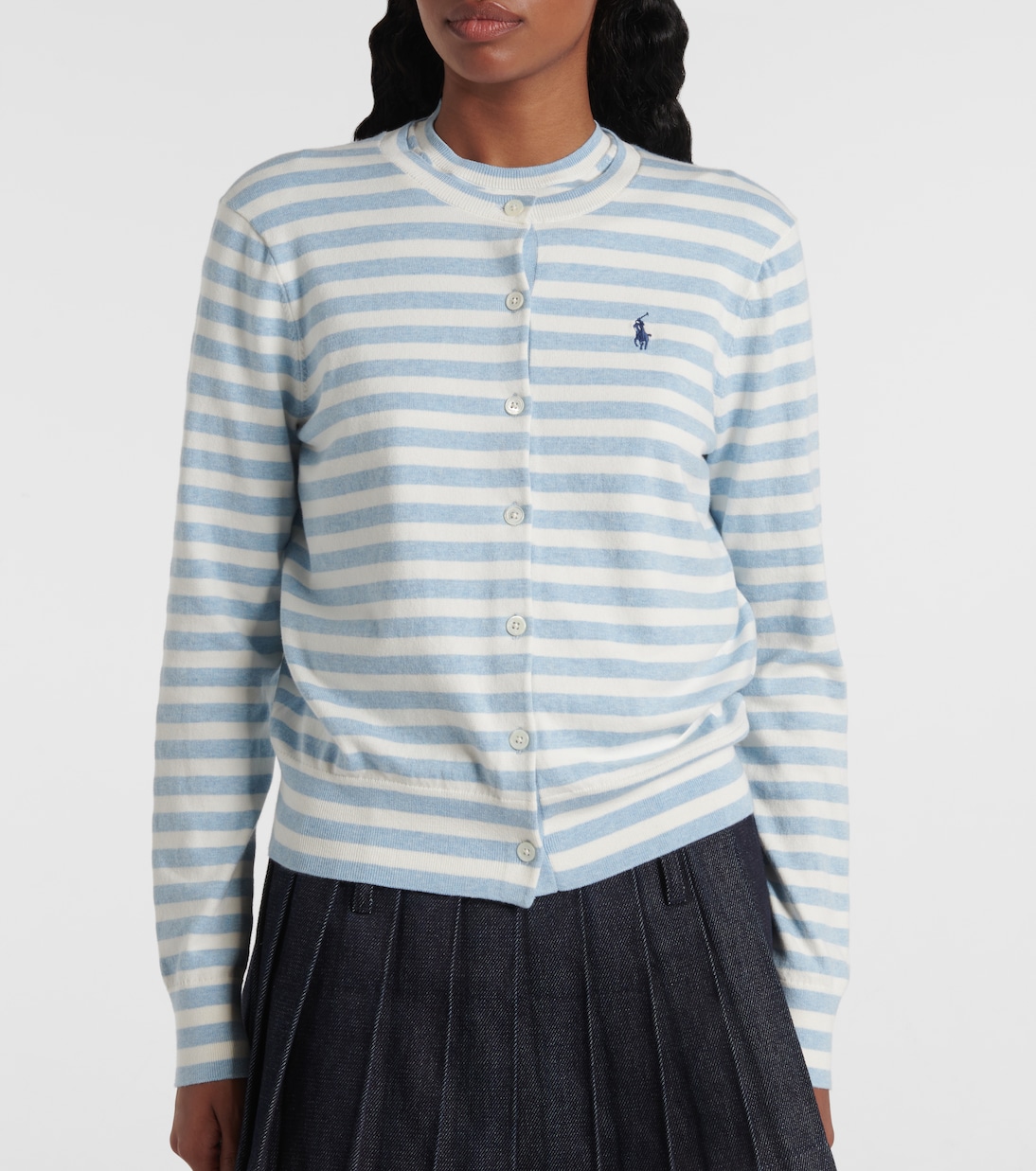 Cárdigan en mezcla de algodón a rayas | Polo Ralph Lauren