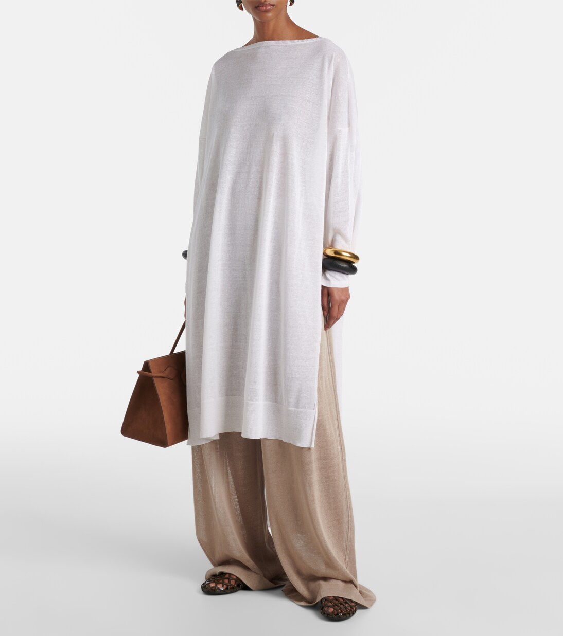 Linen and silk wide-leg pants | Alaïa