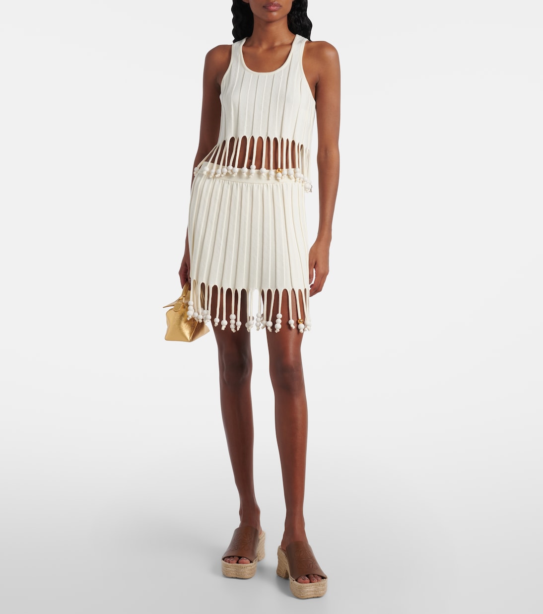 Mini-jupe Paula's Ibiza en coton à ornements | Loewe