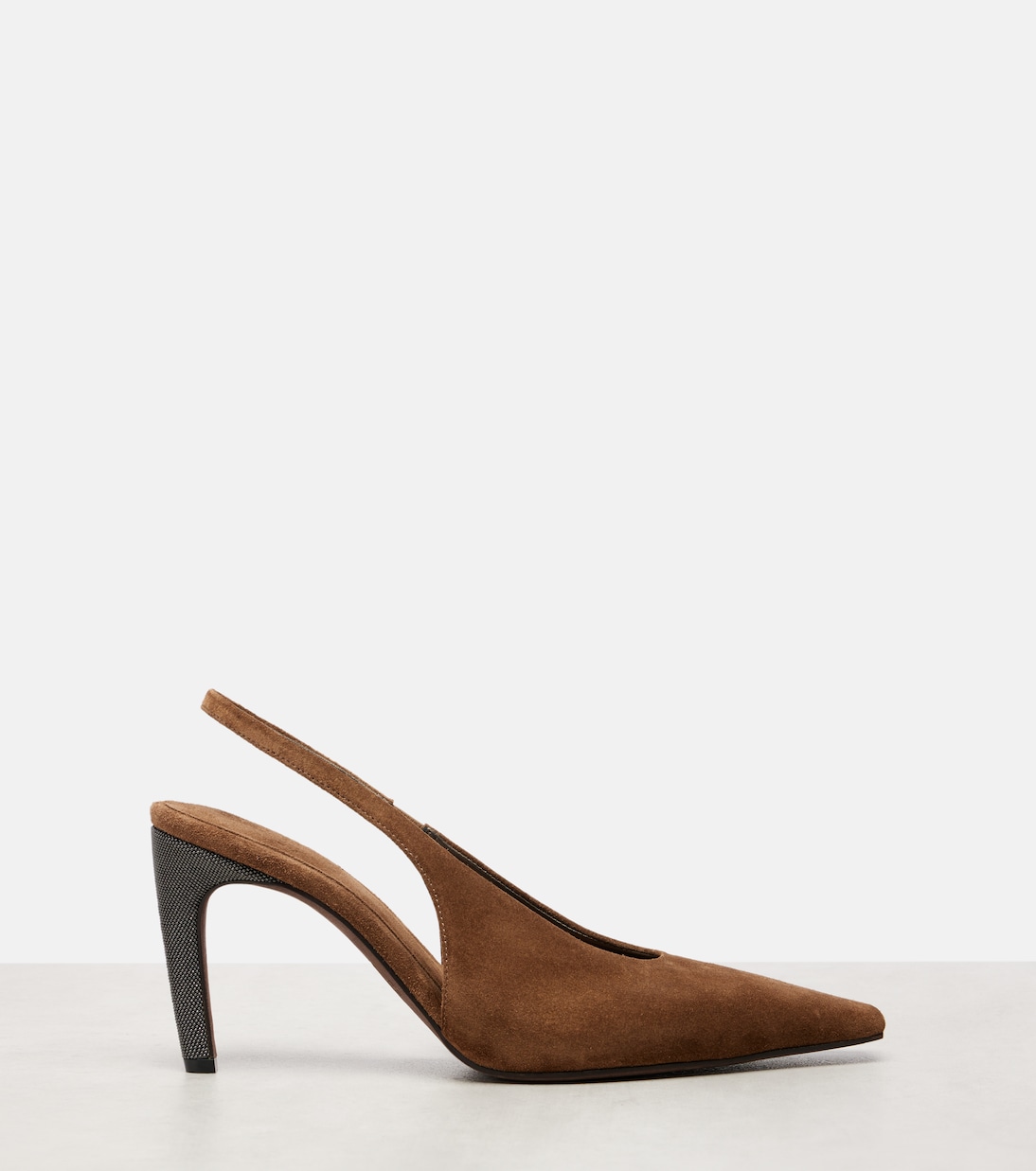 Escarpins slingback Monili en daim | Brunello Cucinelli
