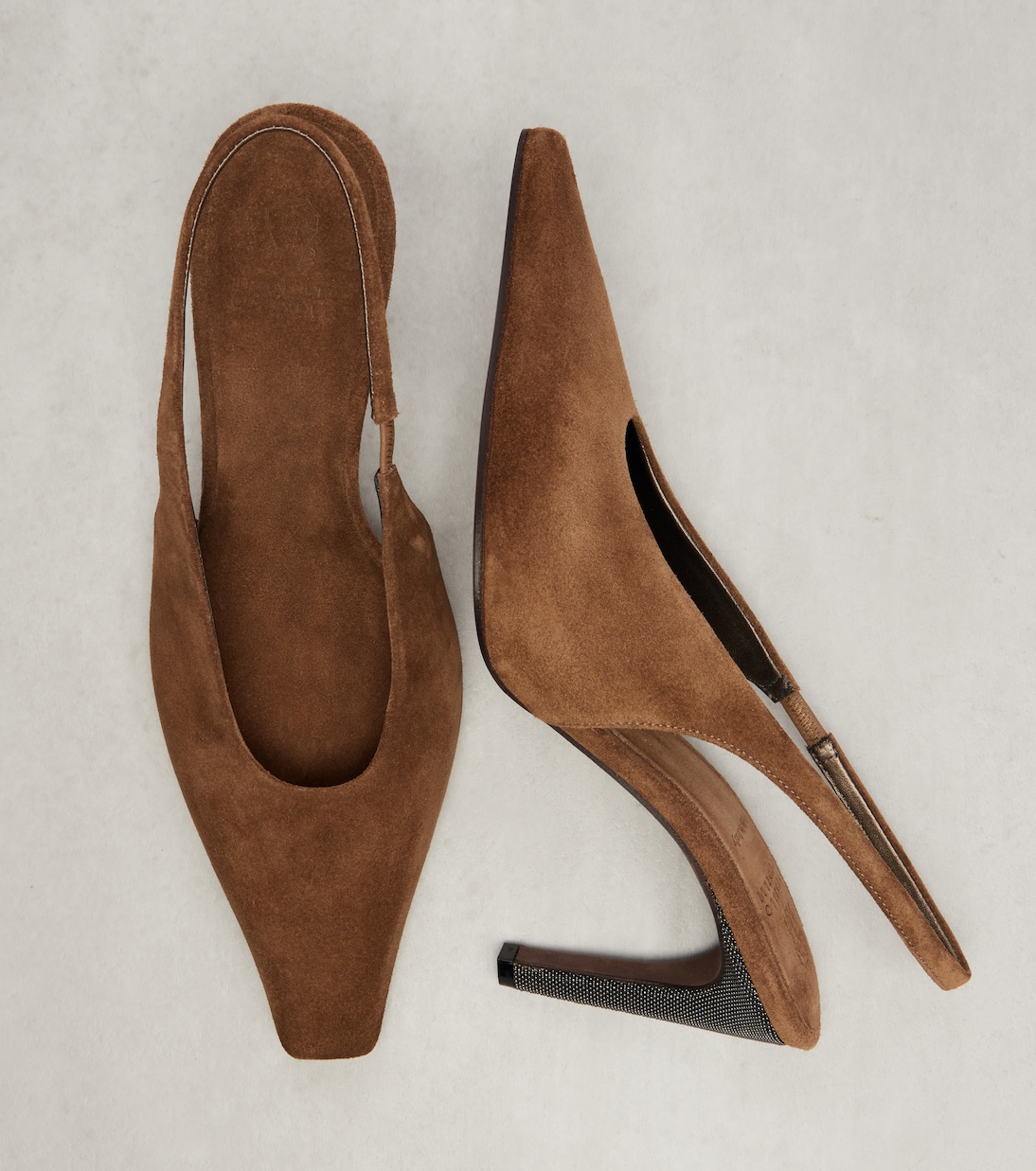 Escarpins slingback Monili en daim | Brunello Cucinelli