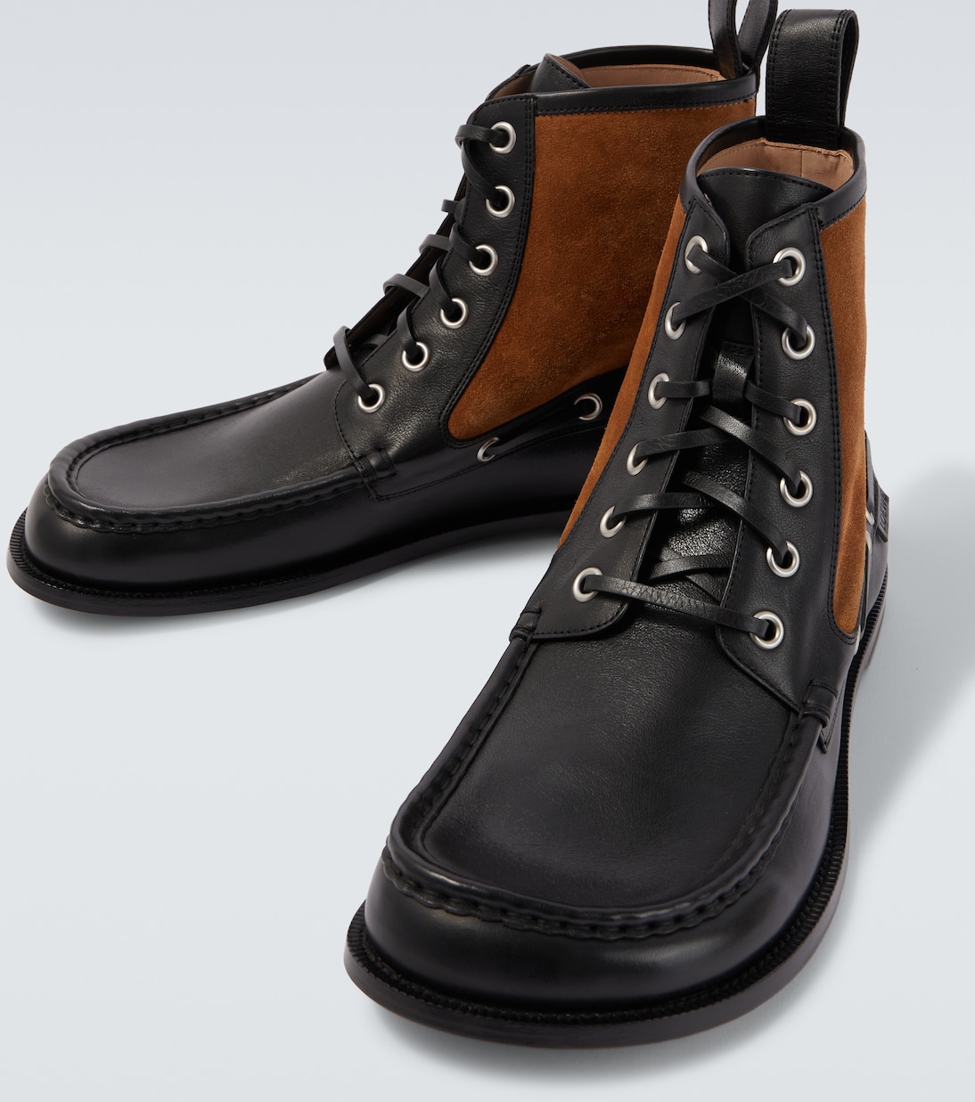 Campo suede and leather lace-up boots | Loewe