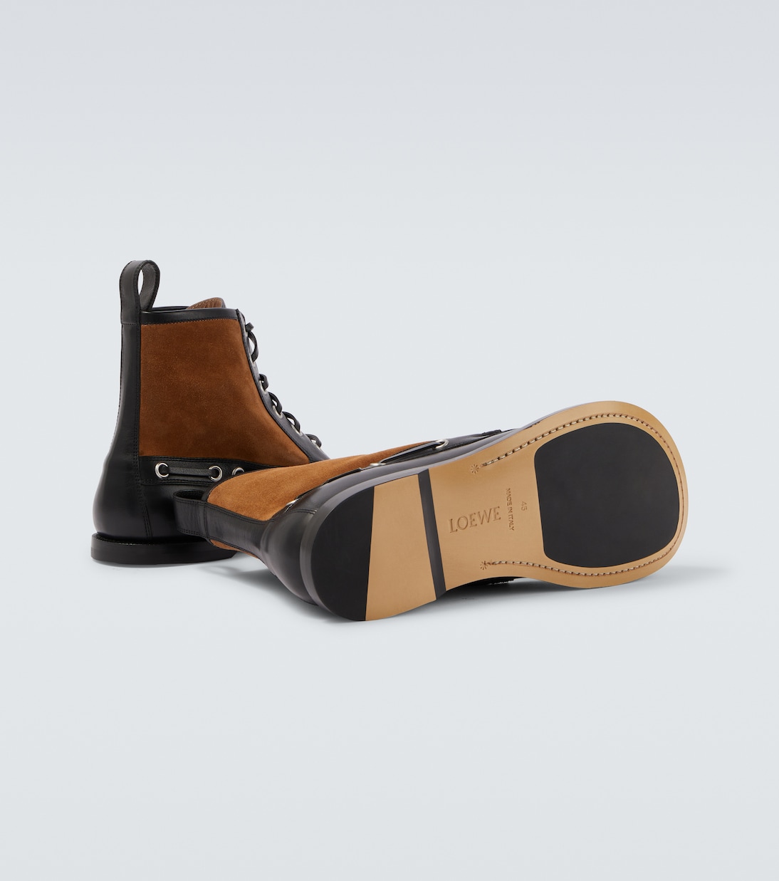 Campo suede and leather lace-up boots | Loewe
