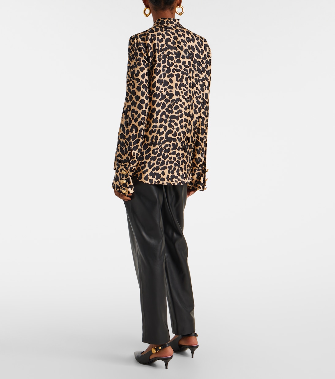 Leopard-print ruffled silk shirt | Balmain