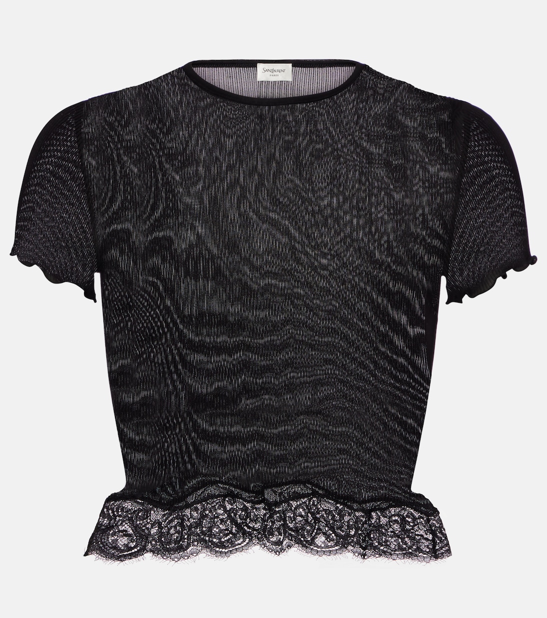 Top in seta con pizzo | Saint Laurent