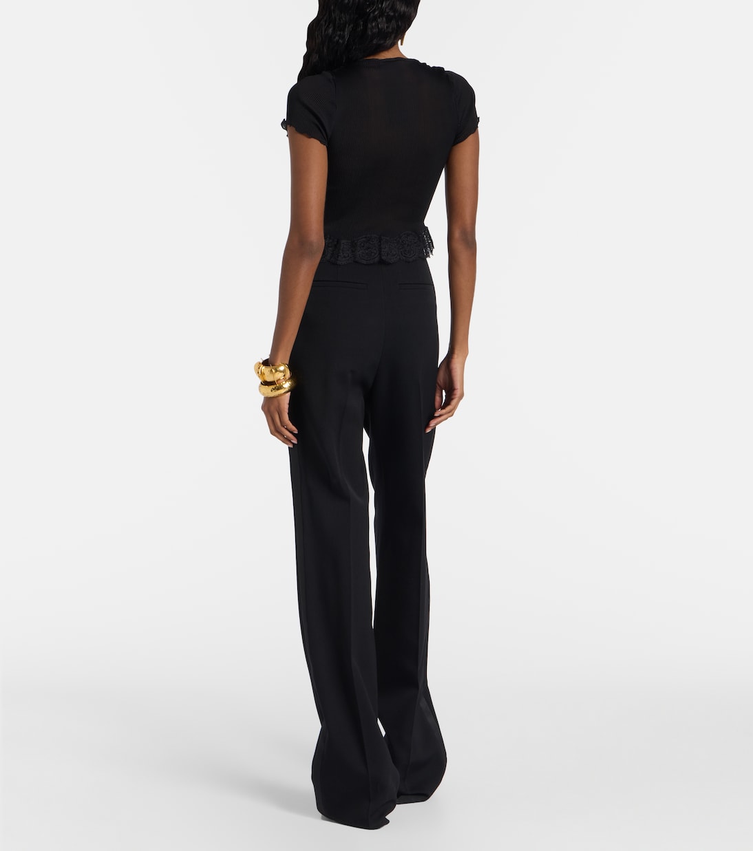 Top in seta con pizzo | Saint Laurent
