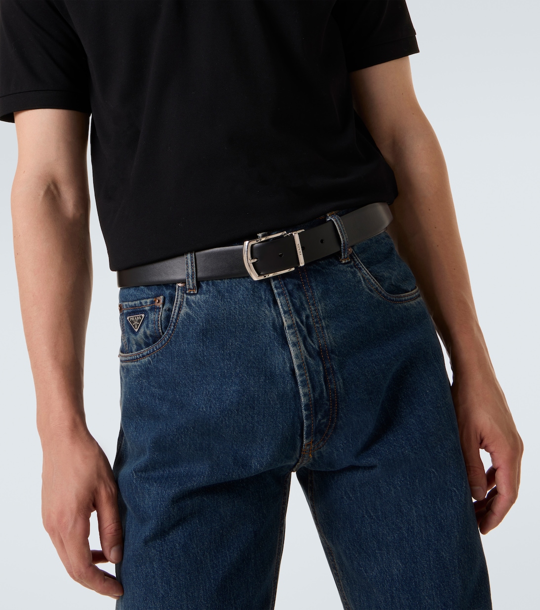 Wendbarer Gürtel aus Saffiano-Leder und Leder | Prada