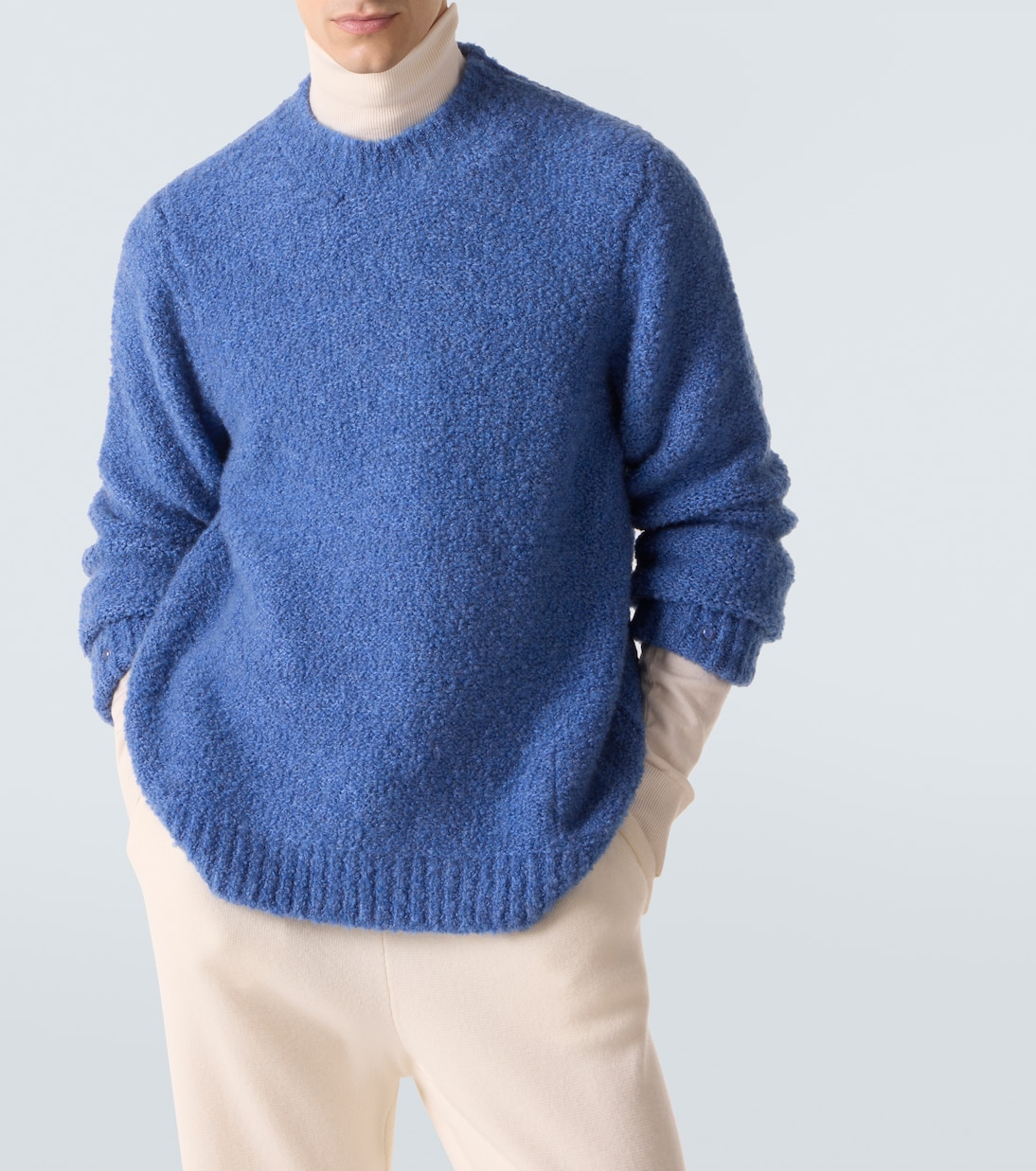 Cloud cashmere sweater with lapis lazuli | God's True Cashmere