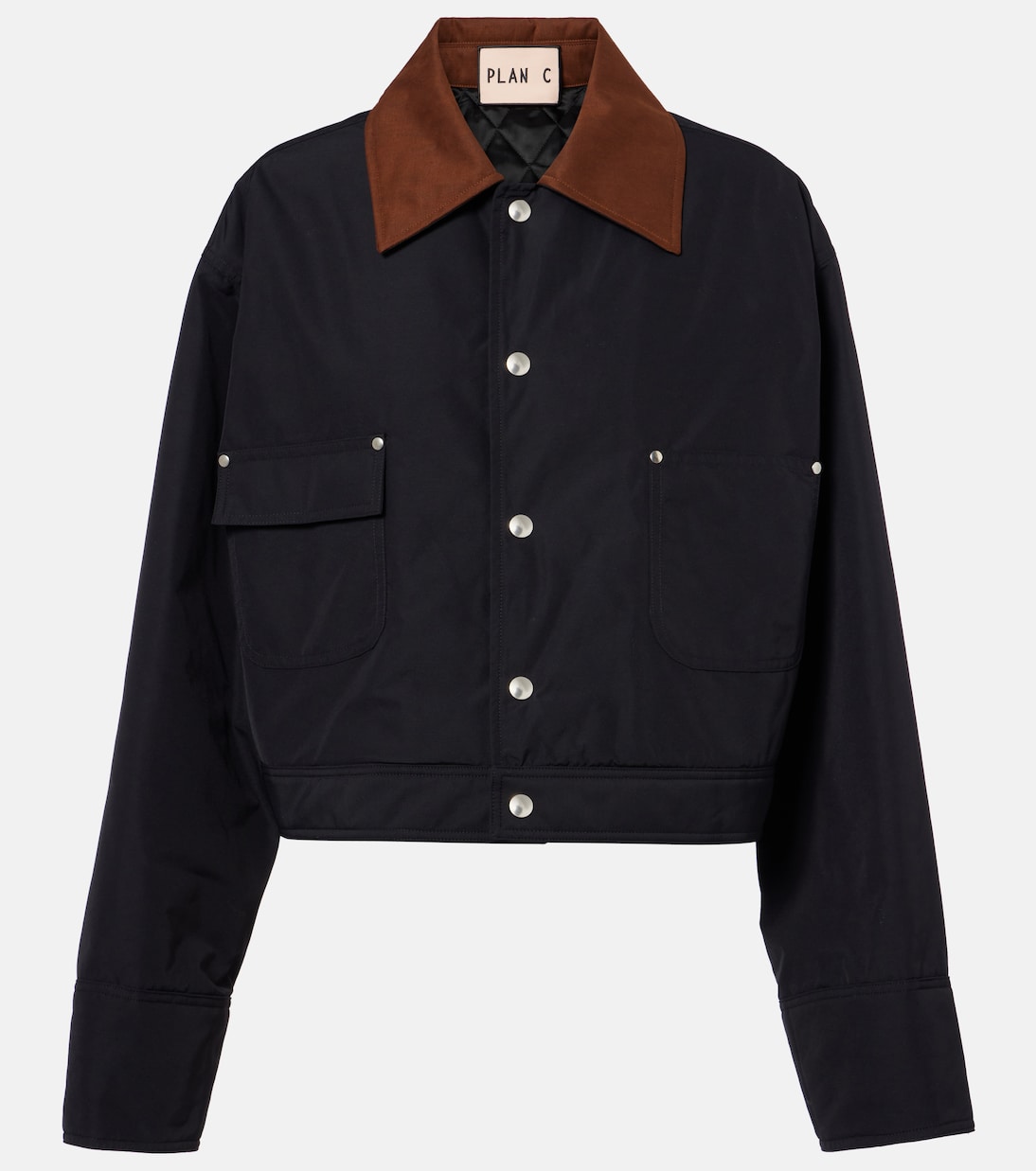 Cropped twill jacket | Plan C