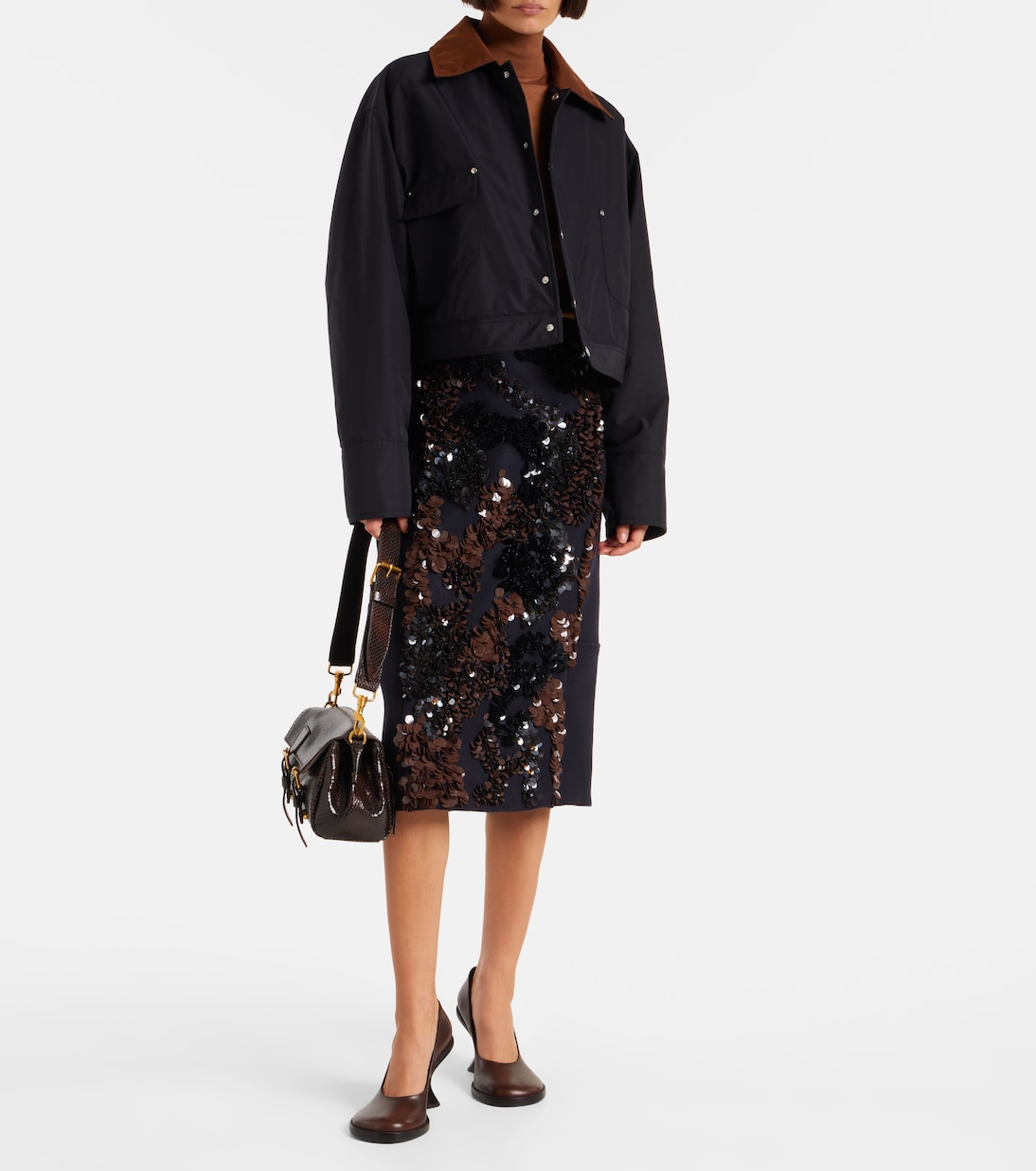 Cropped twill jacket | Plan C