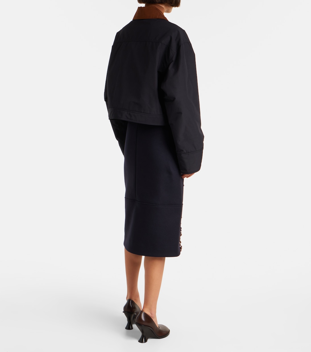 Cropped twill jacket | Plan C