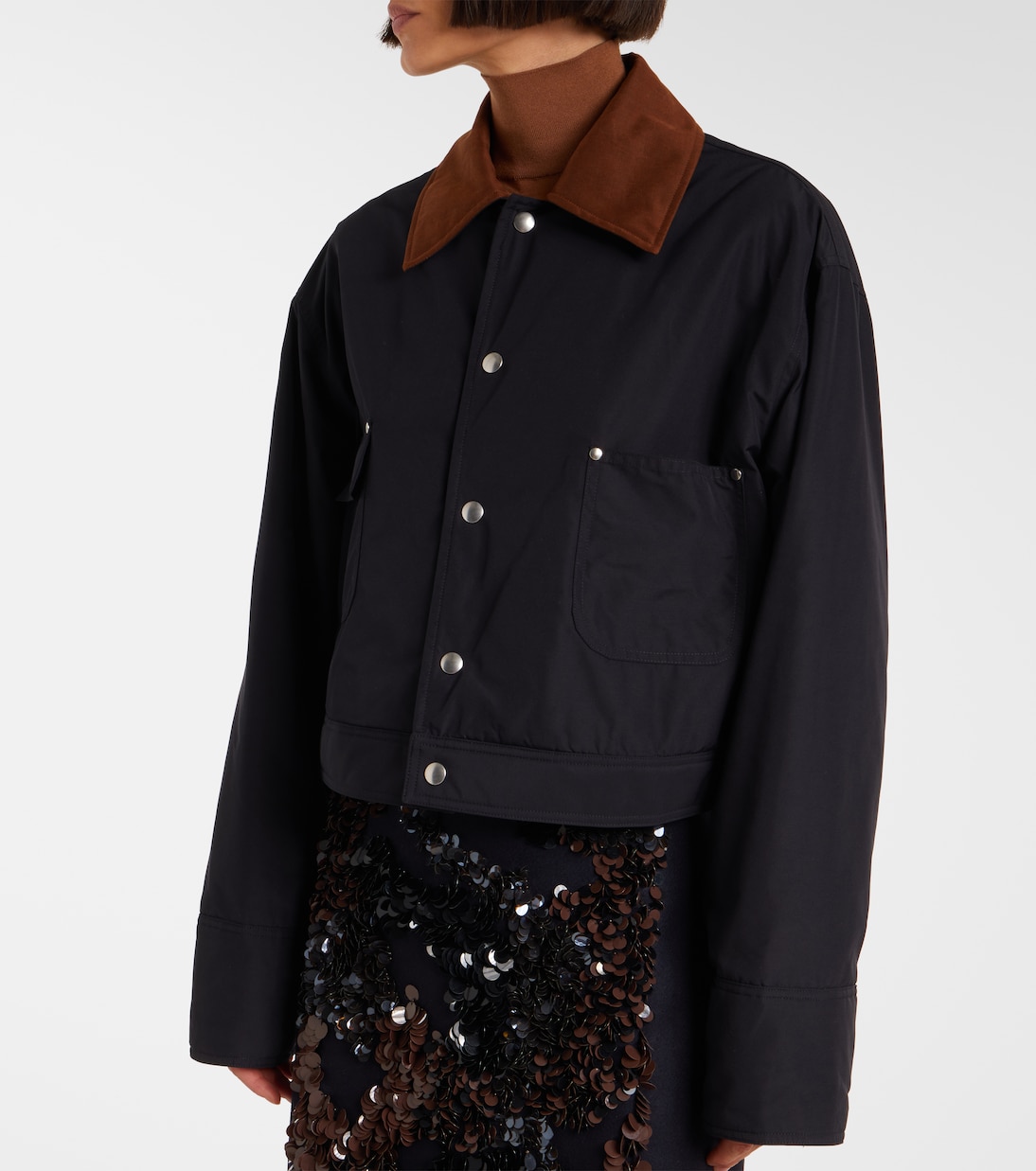 Cropped twill jacket | Plan C
