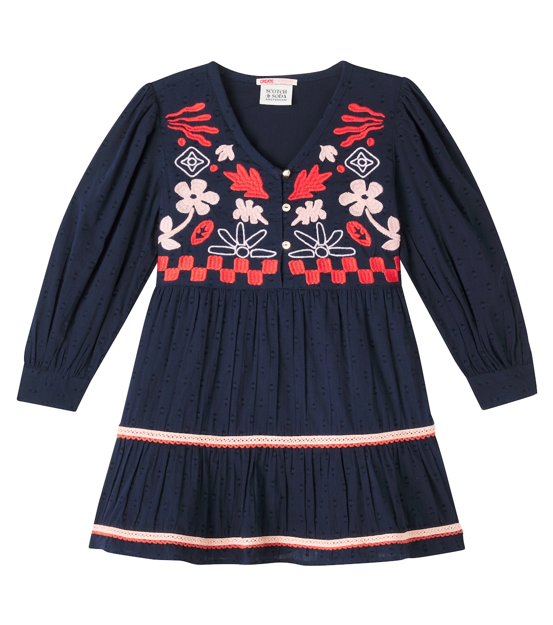 Abito Clip in cotone con ricamo | Scotch & Soda Kids