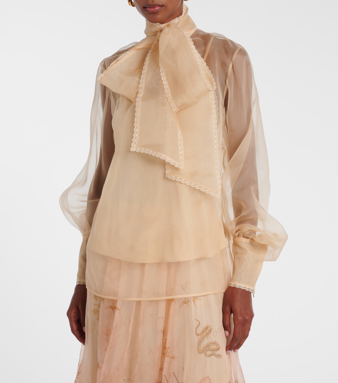Bow-detail silk organza blouse | Zimmermann